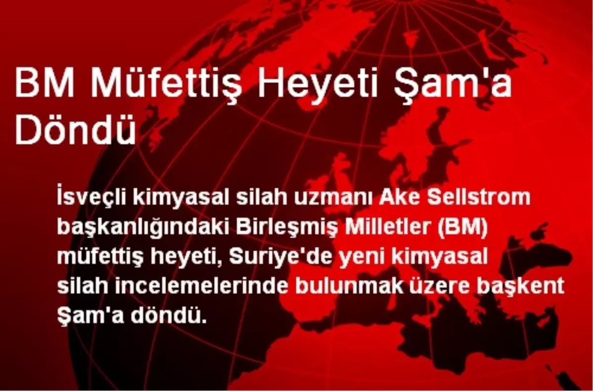 BM Müfettiş Heyeti Şam\'a Döndü