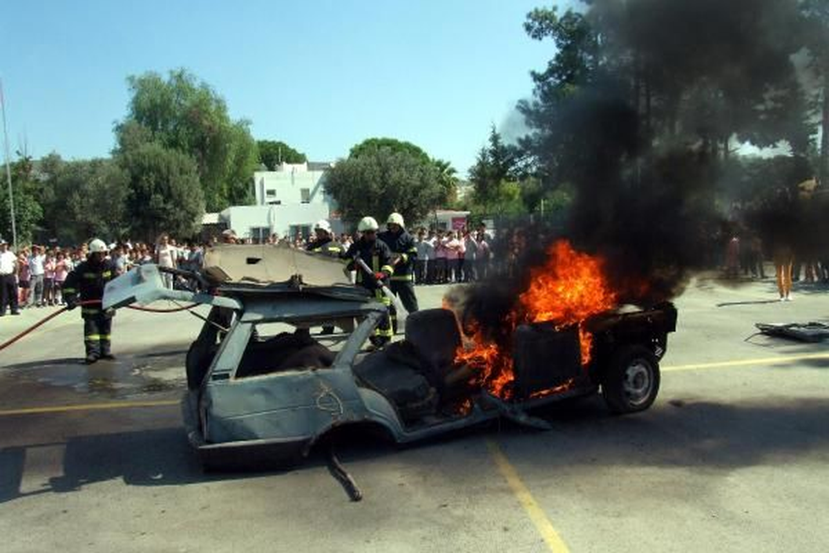 Bodrum\'da Yangın Söndürme Tatbikatı