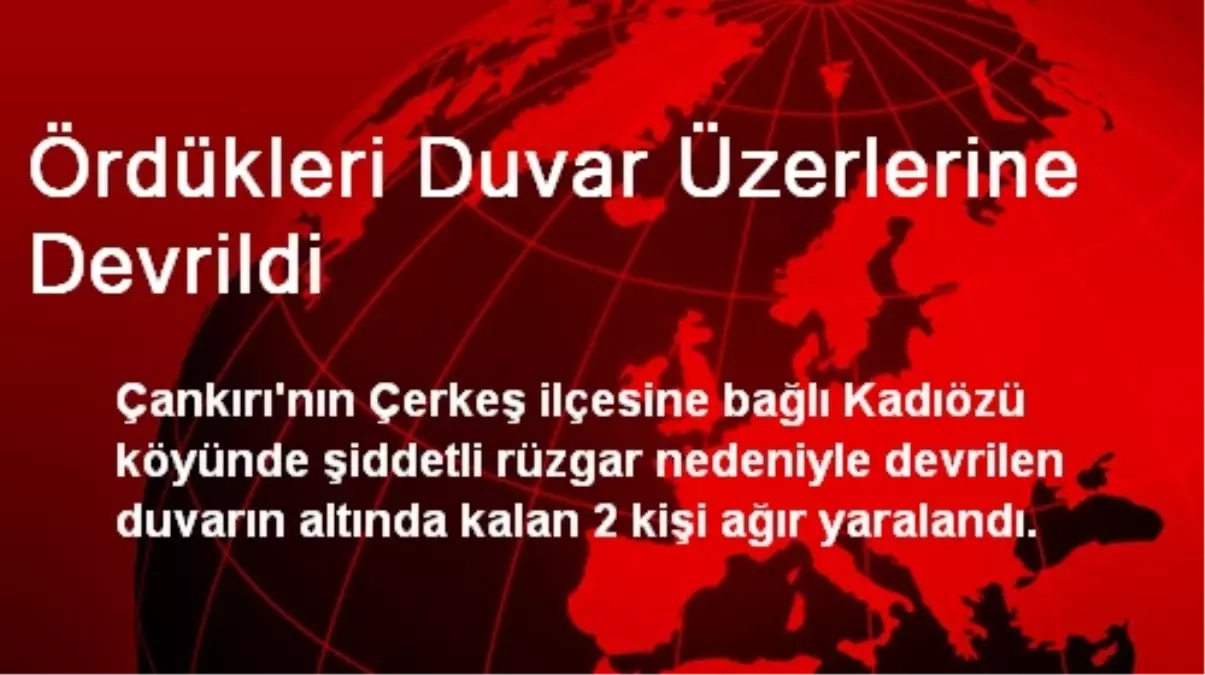 Ördükleri Duvar Üzerlerine Devrildi