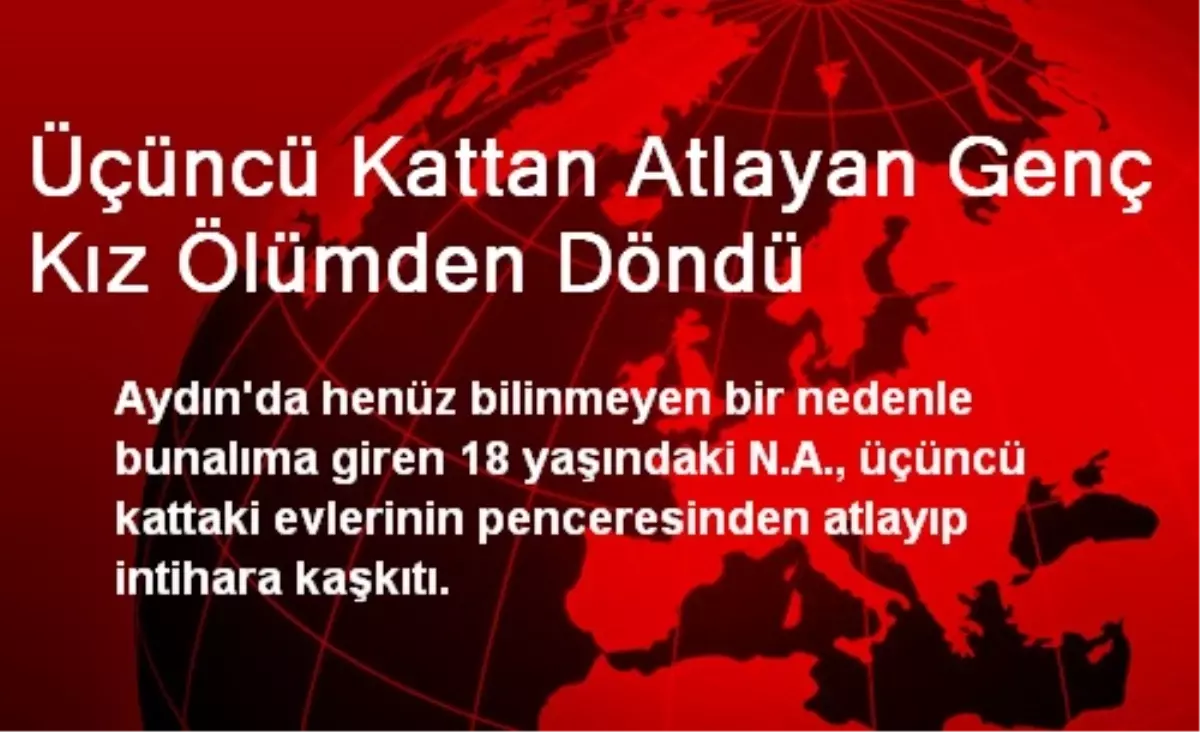 Üçüncü Kattan Atlayan Genç Kız Ölümden Döndü