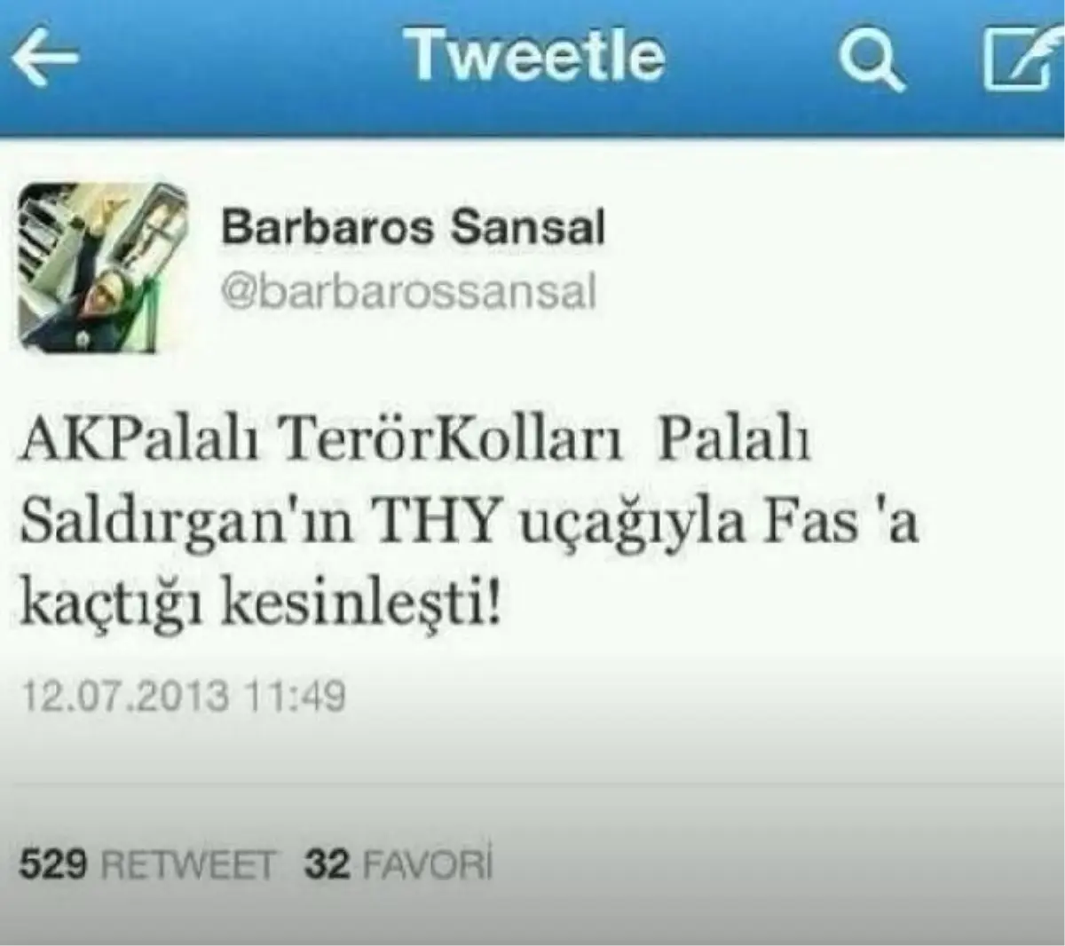 Bakan Kılıç, Şansal\'ın \'Palalı Saldırgan\' Tweetini Paylaştı