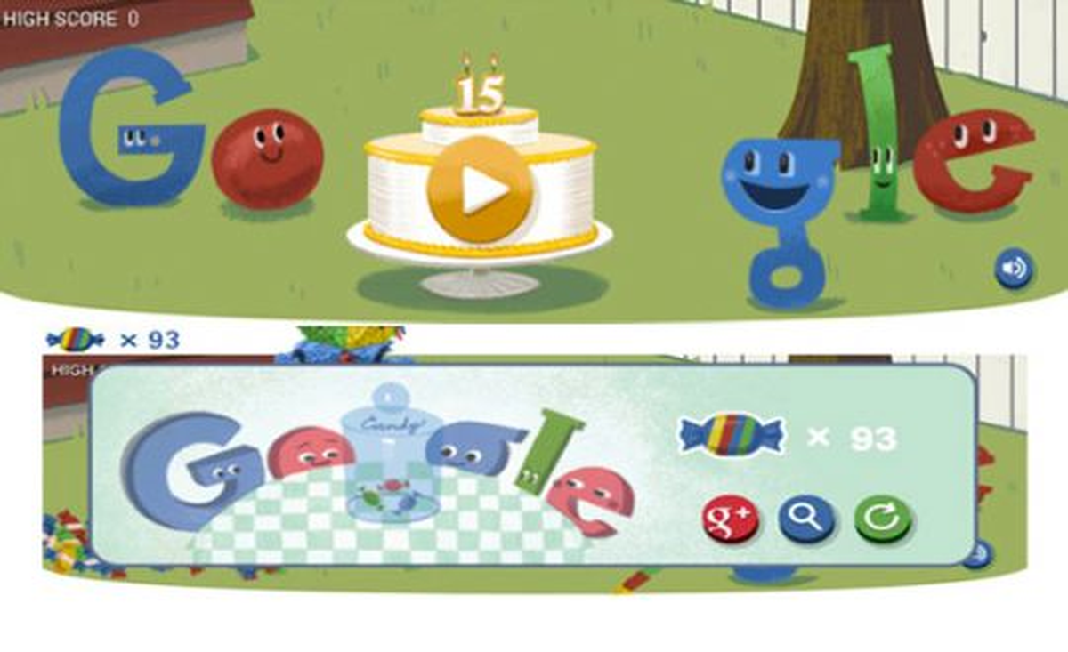 Google'ın 15. Doğum Günü Kutlaması ve İşte Google Pinata Doodle'ı !