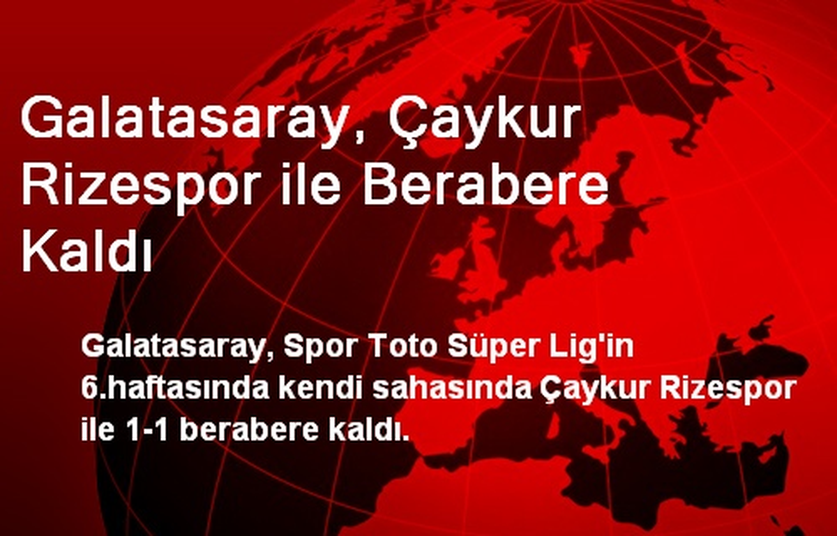 Galatasaray, Çaykur Rizespor ile Berabere Kaldı