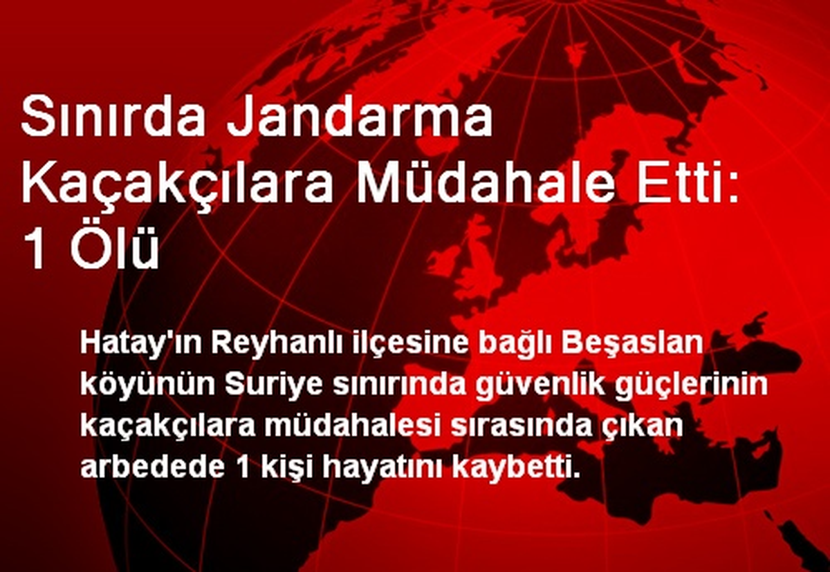 Sınırda Jandarma Kaçakçılara Müdahale Etti: 1 Ölü