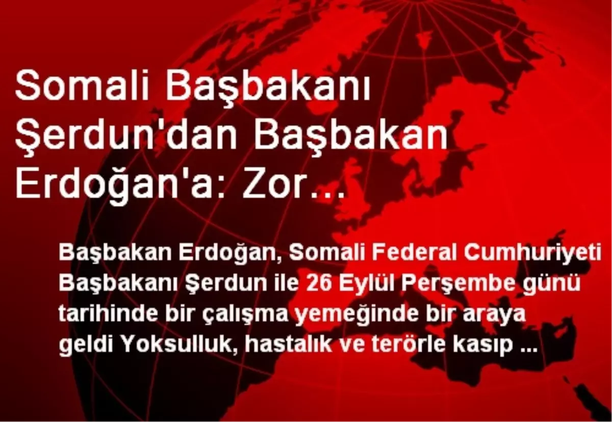 Somali Başbakanı Şerdun Başbakan Erdoğan\'la Buluştu