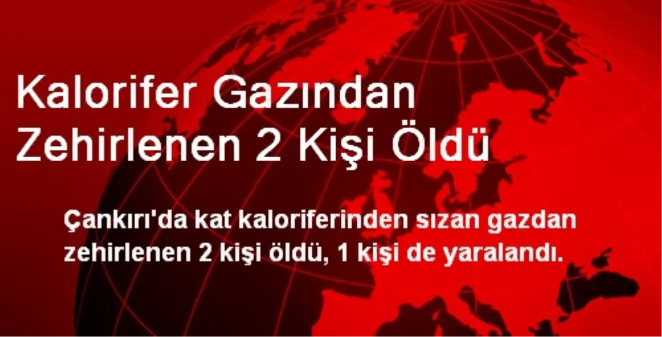 Kalorifer Gazından Zehirlenen 2 Kişi Öldü