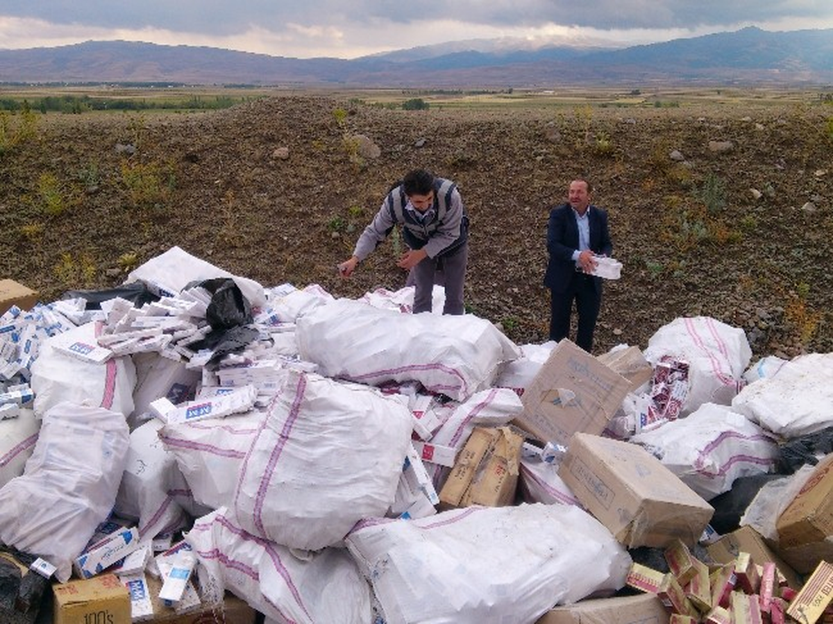 Pasinler\'de Gümrük Kaçağı 770 Bin Paket Sigara İmha Edildi