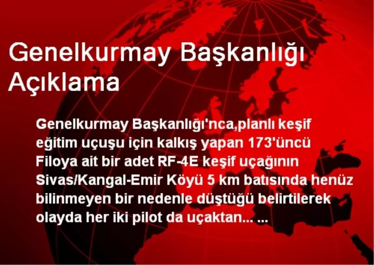 Genelkurmay Başkanlığı Açıklama