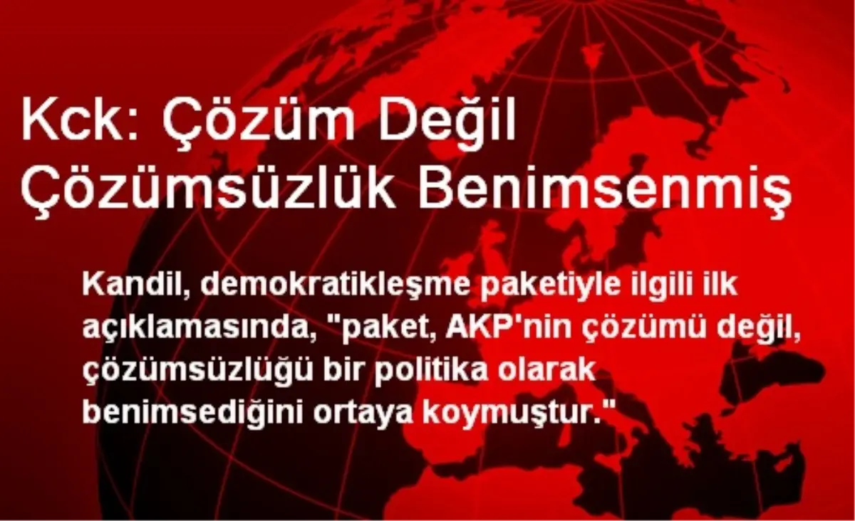 KCK\'dan Demokratikleşme Paketi Açıklaması