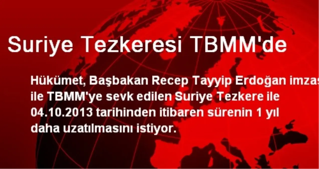 Suriye Tezkeresi TBMM\'de