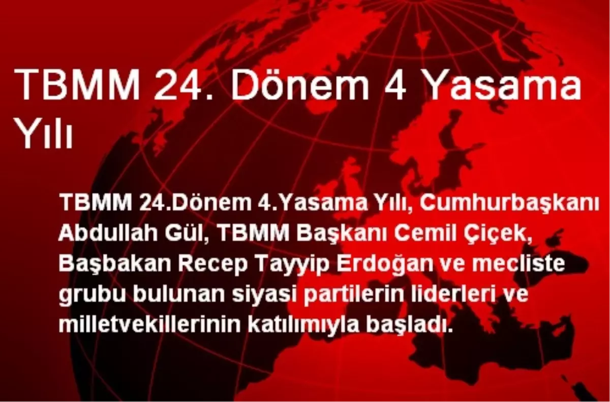 TBMM 24. Dönem 4 Yasama Yılı