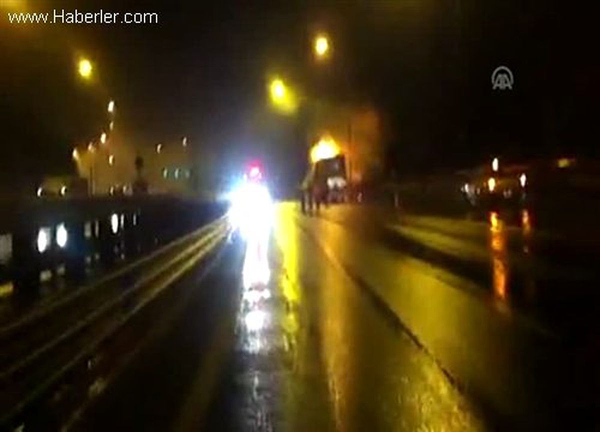 Bolu Dağı Tünelinde tır yangını BOLU