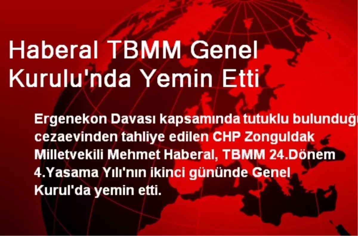 Haberal TBMM Genel Kurulu\'nda Yemin Etti