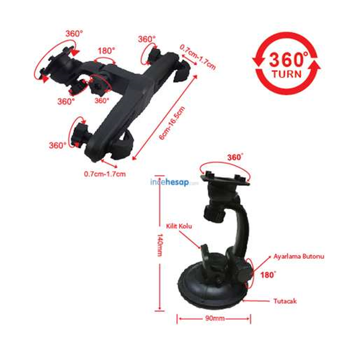 Hiper Ch-120 Tablet Araç Tutacağı