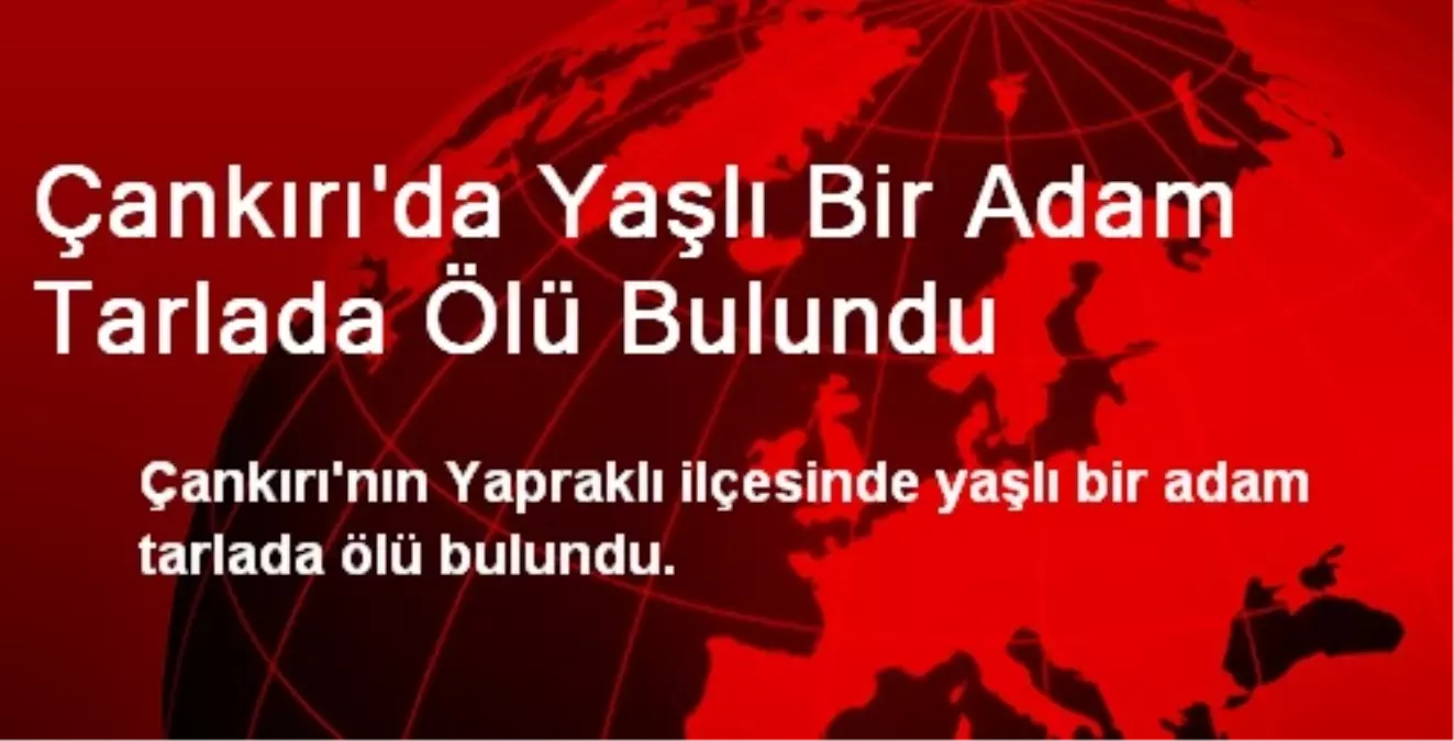 Çankırı\'da Yaşlı Bir Adam Tarlada Ölü Bulundu