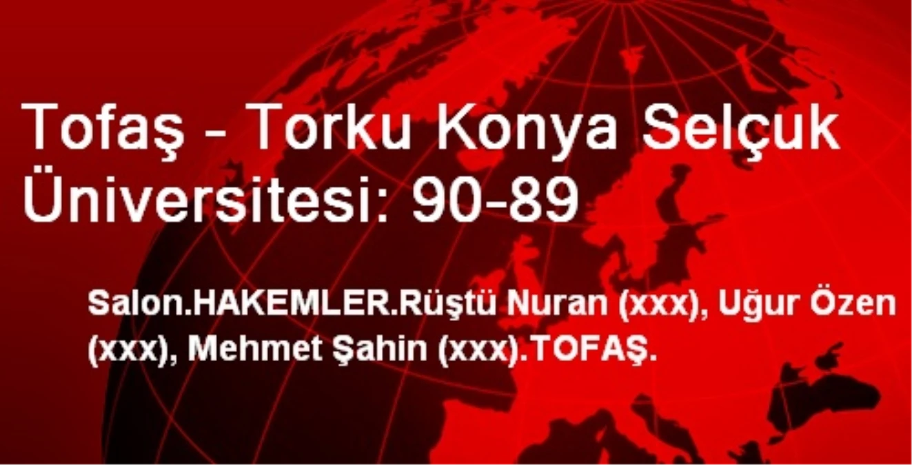 Tofaş – Torku Konya Selçuk Üniversitesi: 90-89