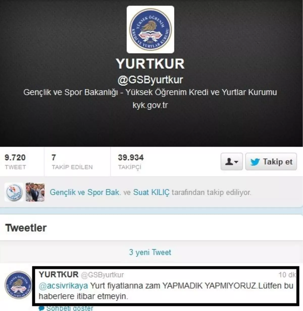 YURTKUR: Yurt Fiyatlarına Zam Yapmadık Yapmıyoruz