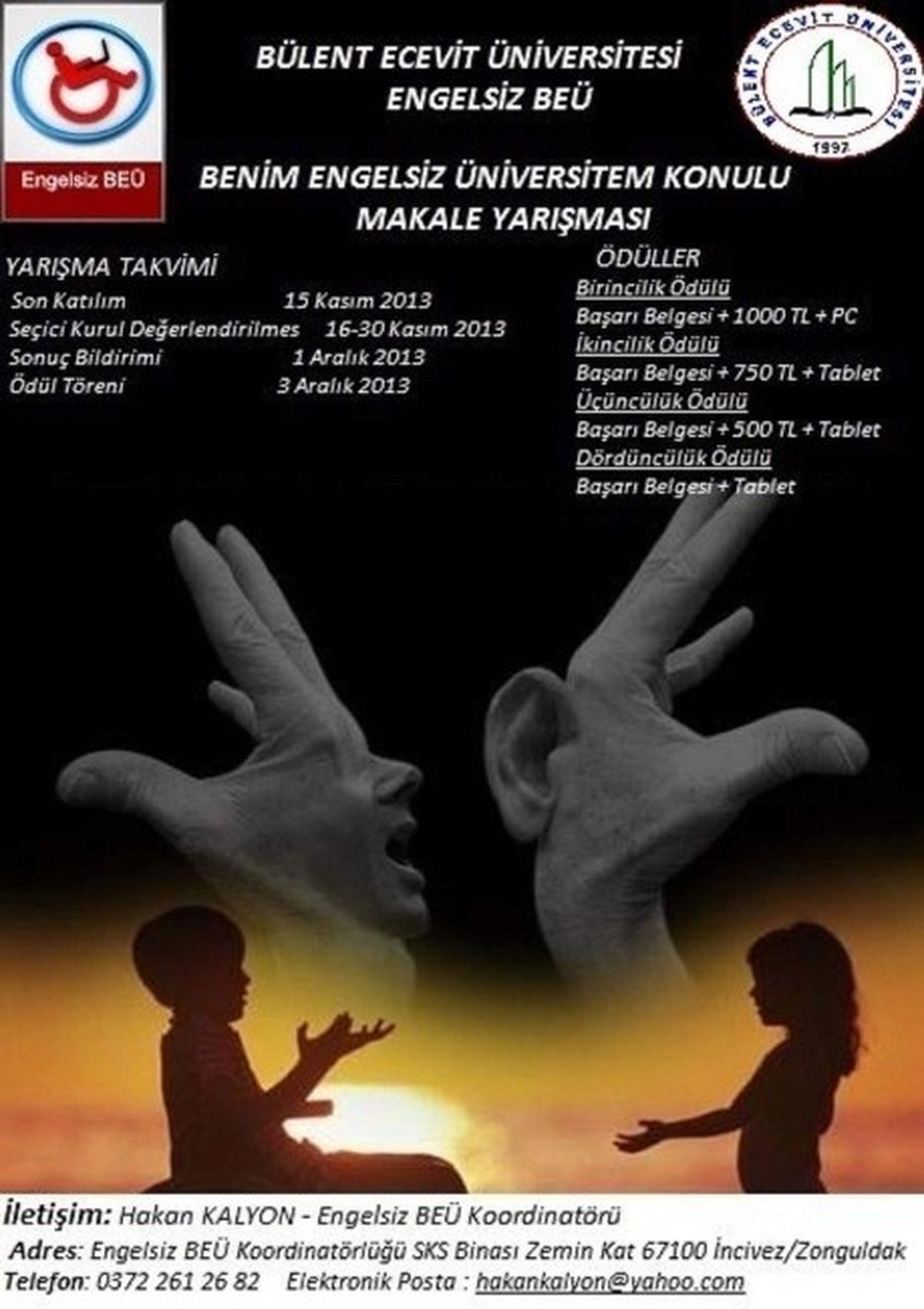 Beü\'den "Benim Engelsiz Üniversitem" Konulu Makale Yarışması