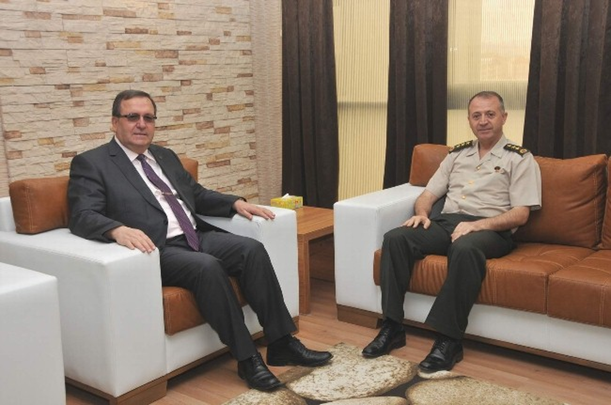 İl Jandarma Komutanı Topçu\'dan Rektör Solak\'a İade-İ Ziyaret