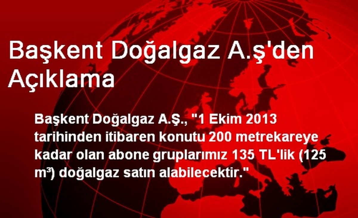 Başkent Doğalgaz A.ş\'den Açıklama