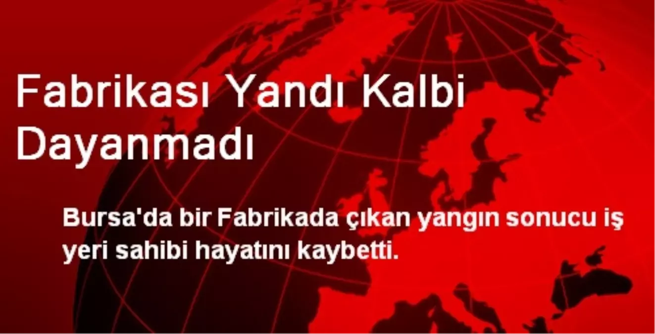 Fabrikası Yanınca Kalbi Dayanmadı