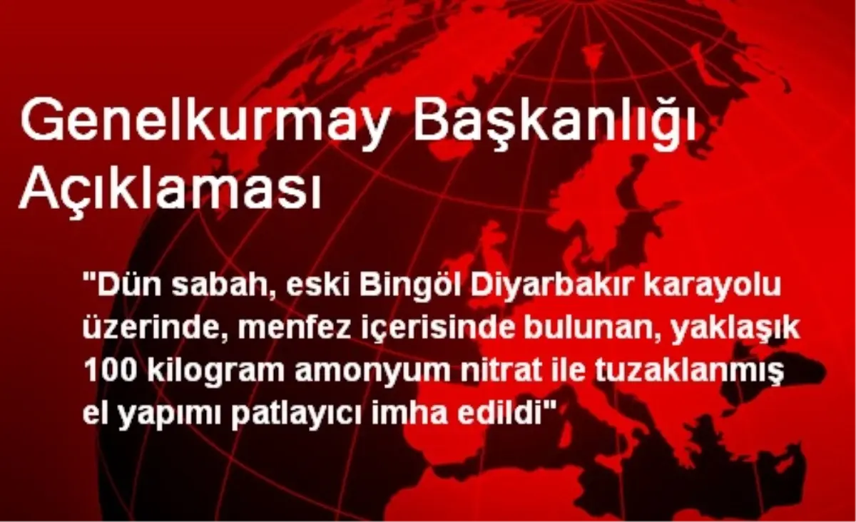 Genelkurmay Başkanlığı Açıklaması