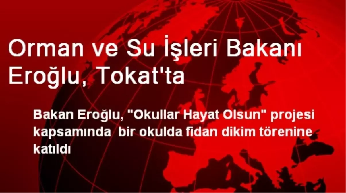 Orman ve Su İşleri Bakanı Eroğlu, Tokat\'ta