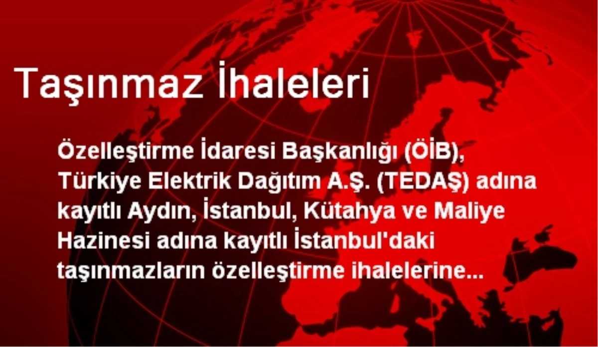 Taşınmaz İhaleleri