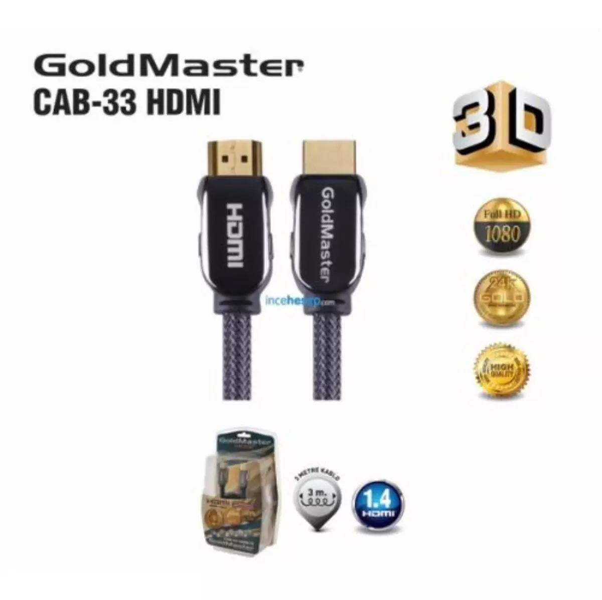 Goldmaster Cab-33 1.3 Hdmı Kablo 3 Metre