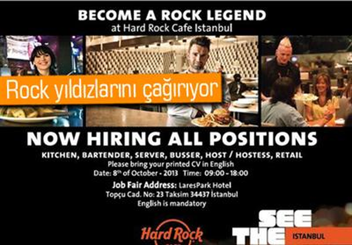 İstanbul\'daki Hard Rock Cafe İstihdam Oluşturuyor