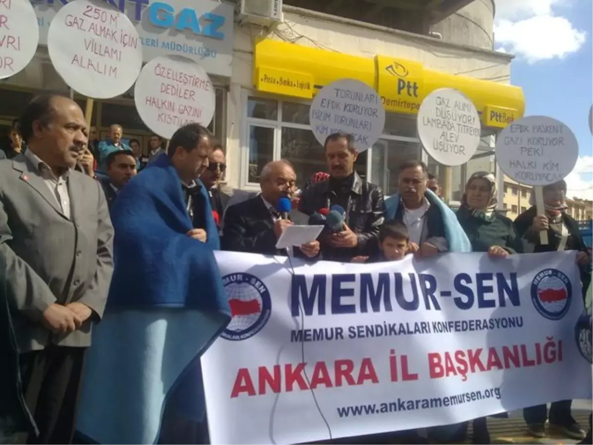 Memur-Sen Doğalgazda Kotayı Protesto Etti