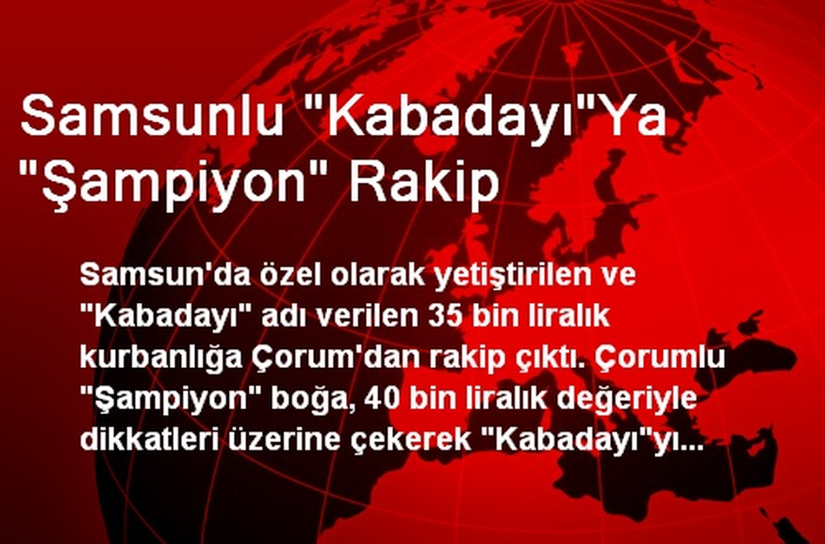 Samsunlu "Kabadayı"Ya "Şampiyon" Rakip