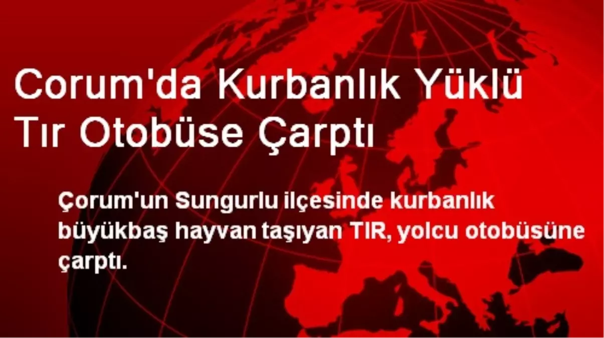 Corum\'da Kurbanlık Yüklü Tır Otobüse Çarptı