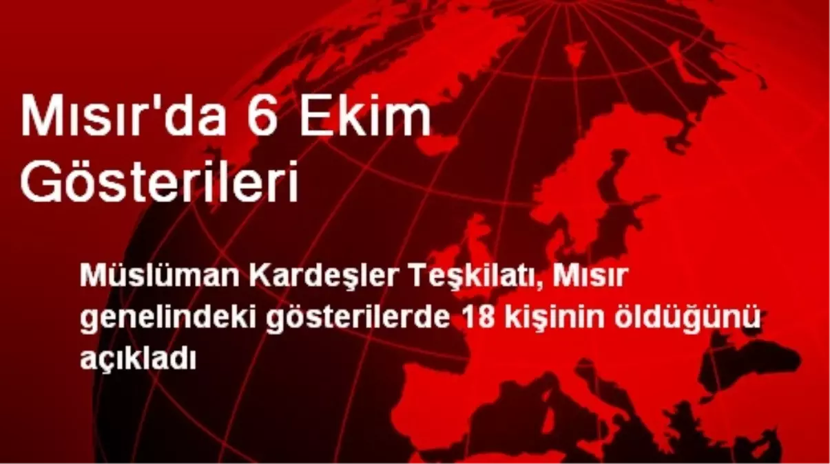 Mısır\'da 6 Ekim Gösterileri