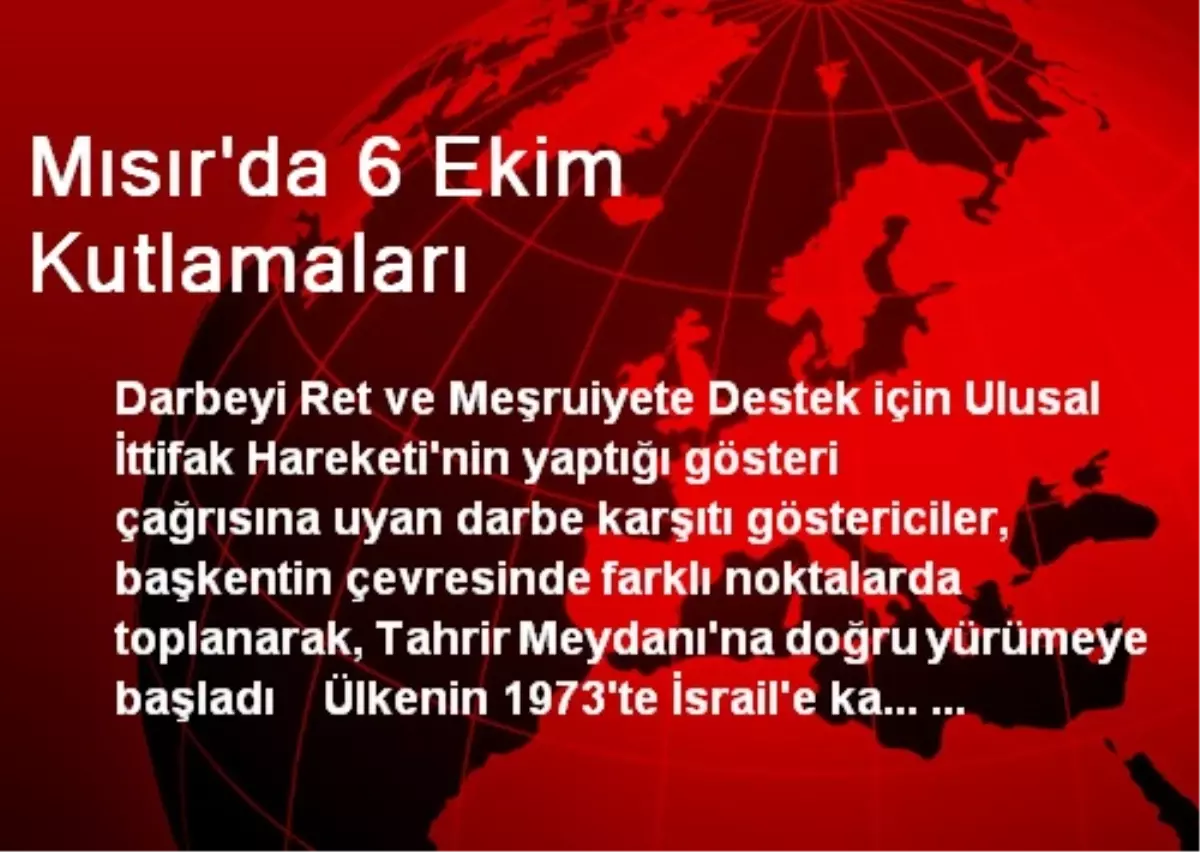 Mısır\'da 6 Ekim Kutlamaları