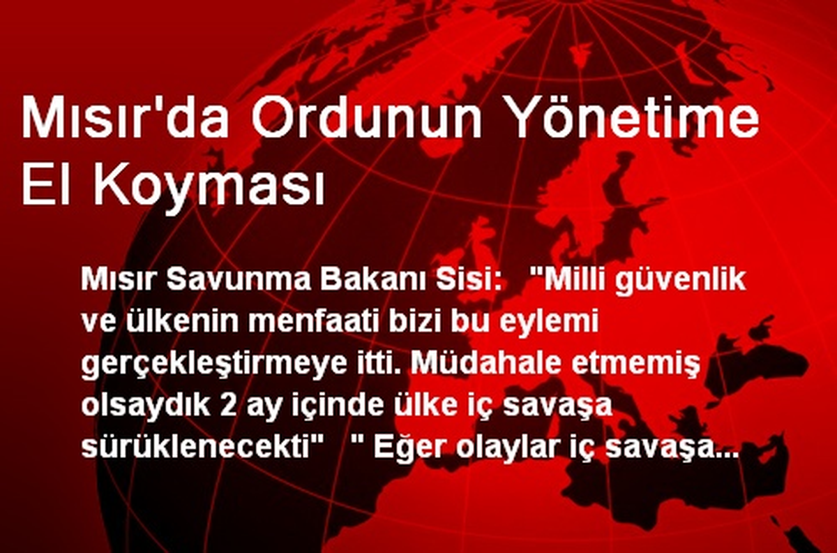 Mısır\'da Ordunun Yönetime El Koyması