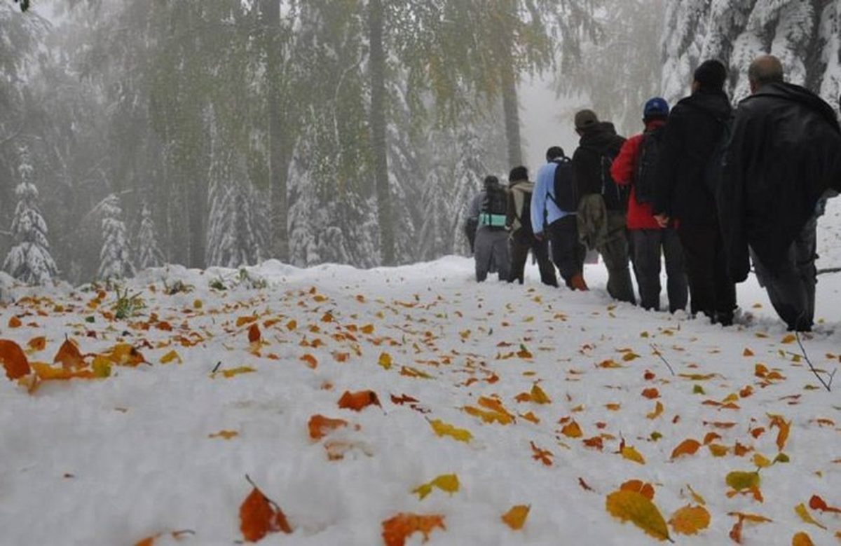Yayla\'da Kar Eşliğinde Sonbahar Yürüyüşü Yapıldı