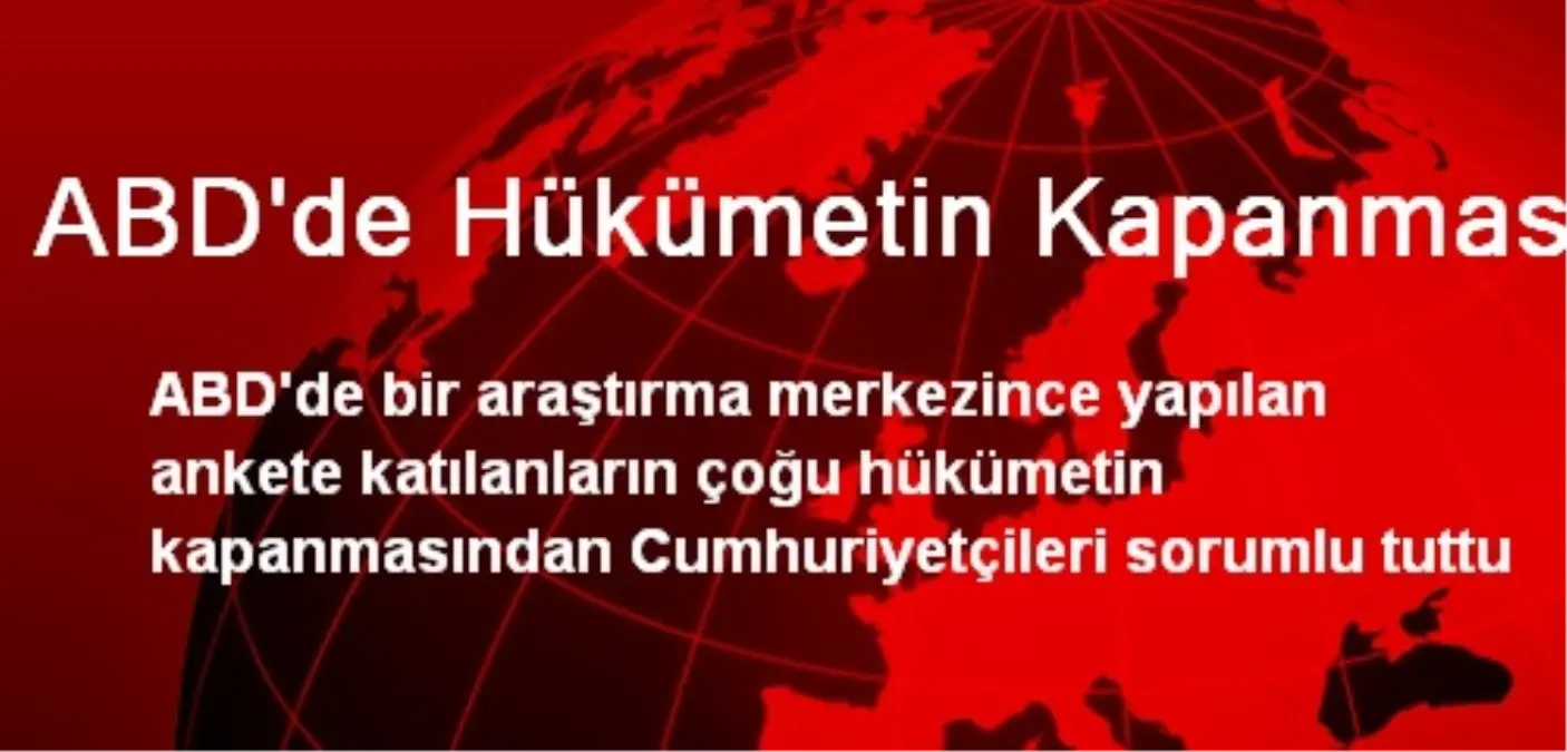 ABD\'de Hükümetin Kapanması