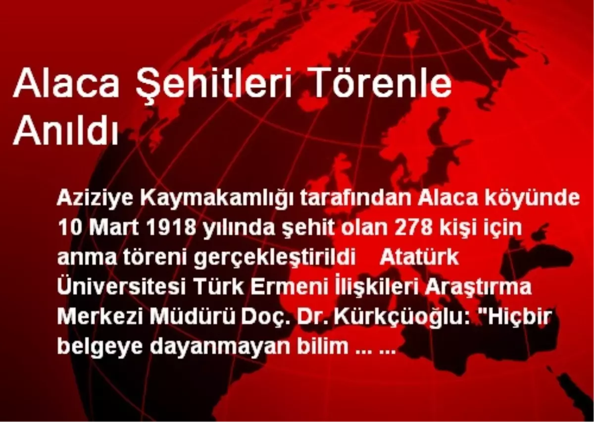 Alaca Şehitleri Törenle Anıldı