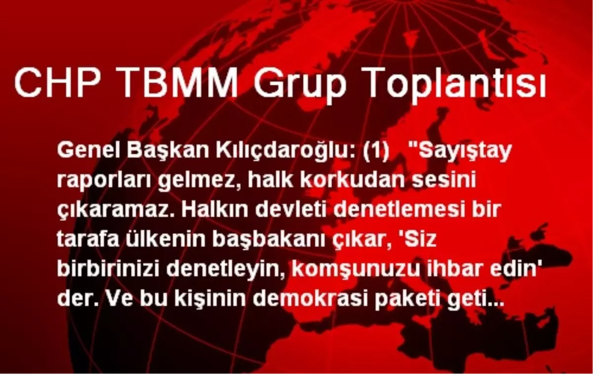 CHP TBMM Grup Toplantısı