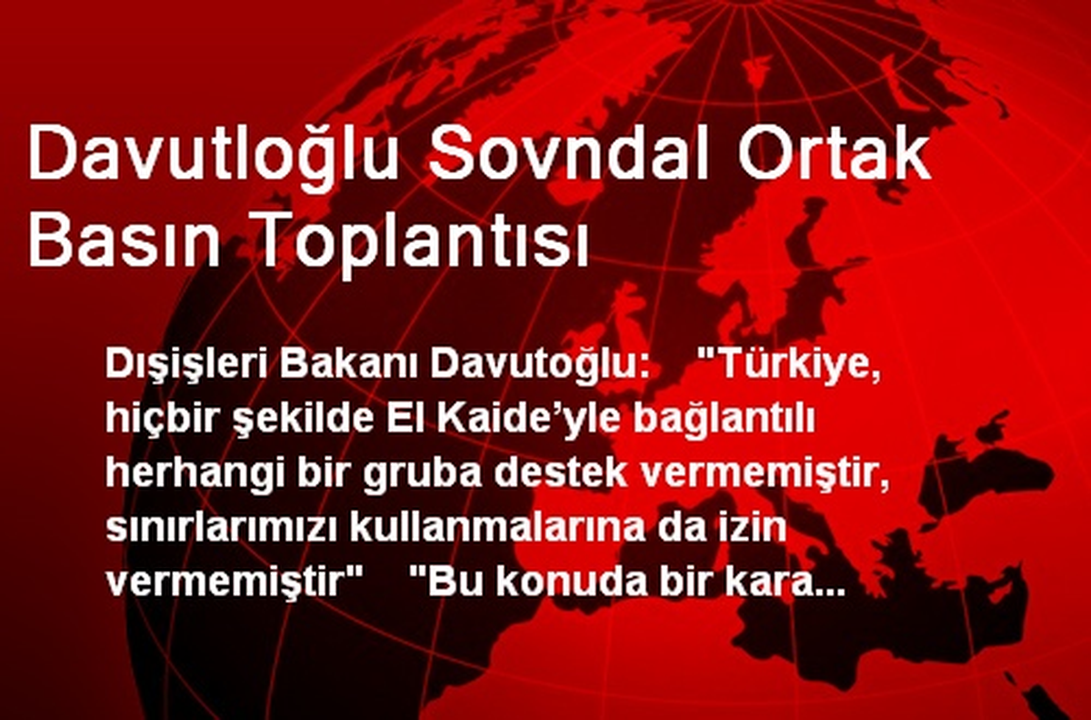 Davutloğlu Sovndal Ortak Basın Toplantısı