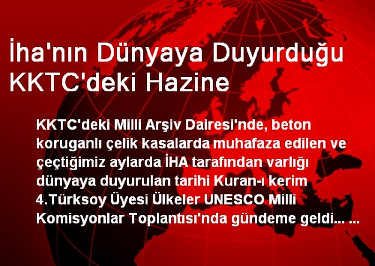İha\'nın Dünyaya Duyurduğu KKTC\'deki Hazine