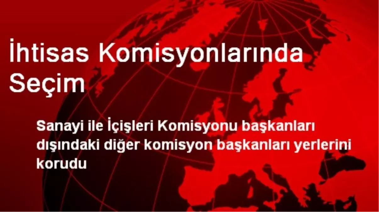 İhtisas Komisyonlarında Seçim