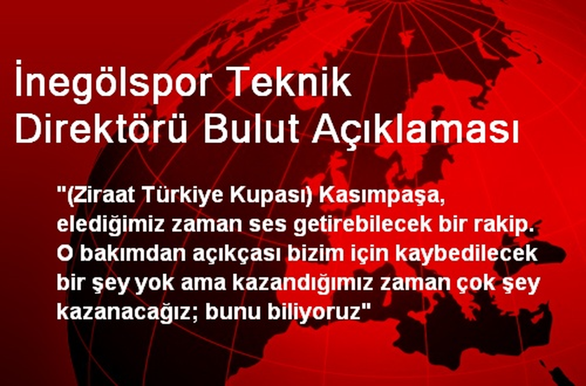 İnegölspor Teknik Direktörü Bulut Açıklaması