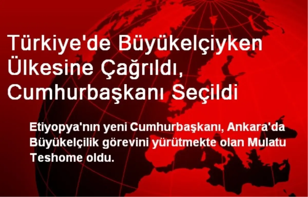 Türkiye\'de Büyükelçiyken Ülkesine Çağrıldı, Cumhurbaşkanı Seçildi