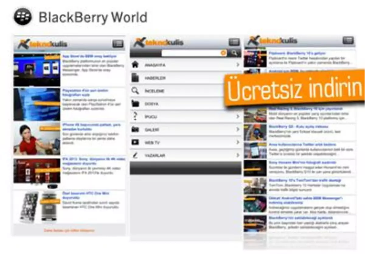 Teknokulis Mobil Uygulaması, Blackberry World\'de