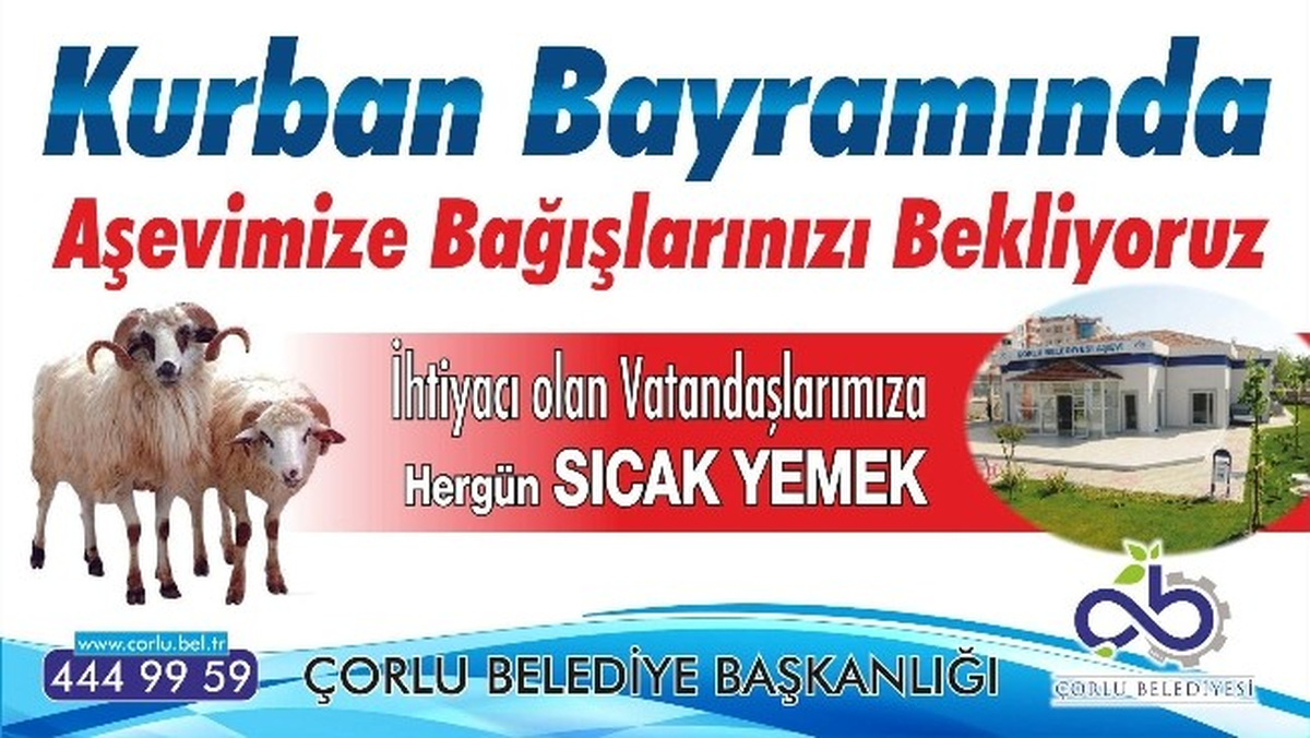 Çorlu Belediyesi Aşevi Kurban Bağışlarını Kabul Ediyor