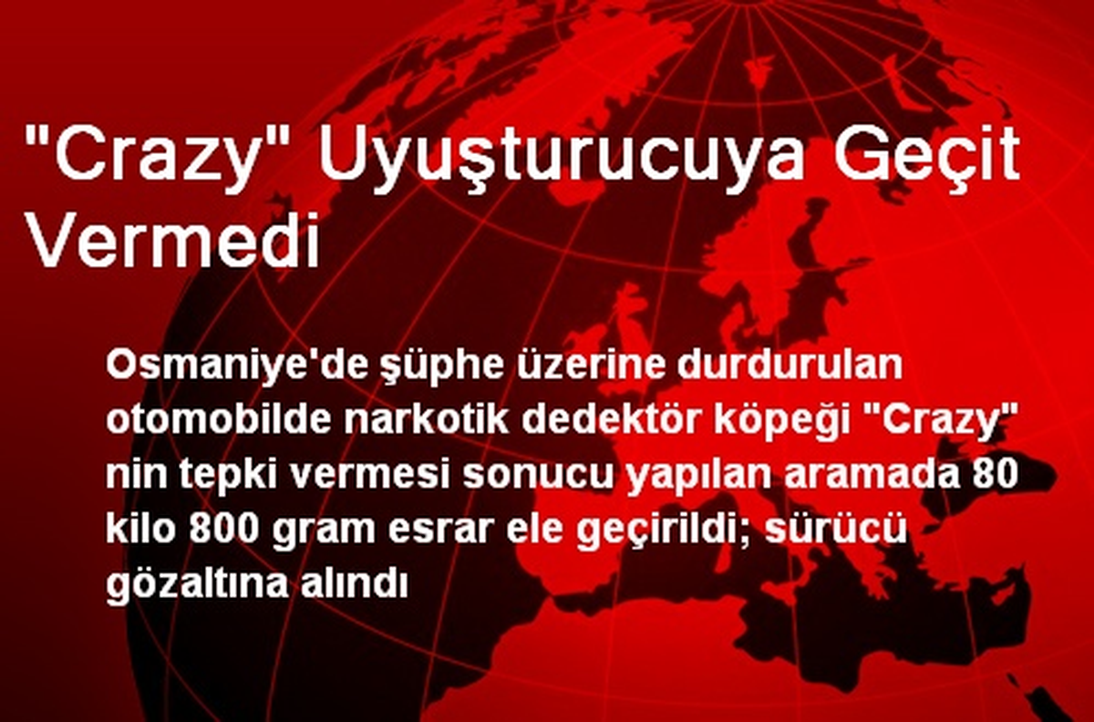 "Crazy" Uyuşturucuya Geçit Vermedi