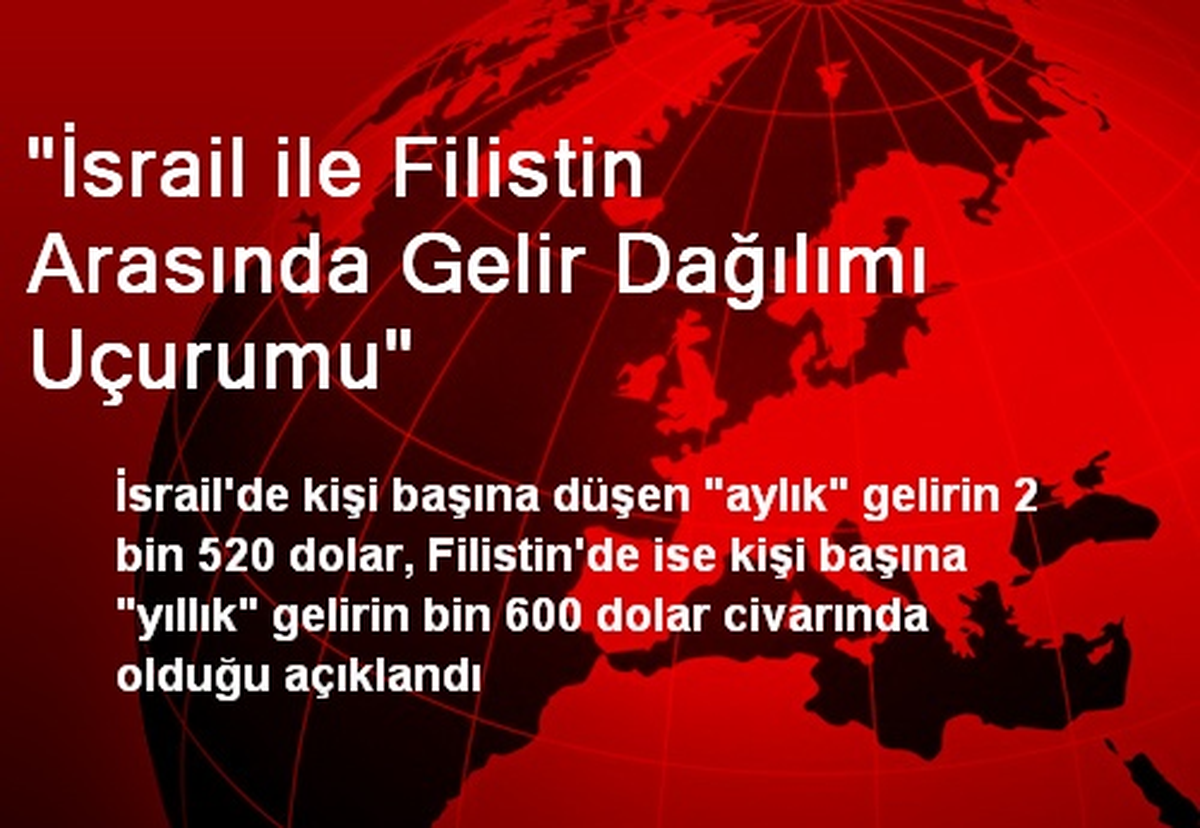 "İsrail ile Filistin Arasında Gelir Dağılımı Uçurumu"