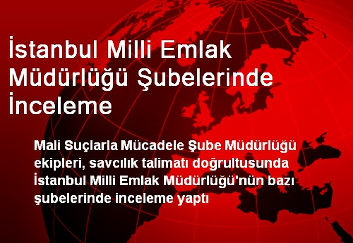 İstanbul Milli Emlak Müdürlüğü Şubelerinde İnceleme